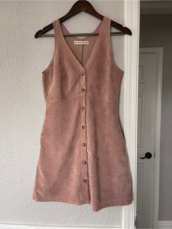 Sm Wardrobe Dresses & Skirts - SM Wardrobe Blush Pink Ribbed Sleeveless Button Front Mini Dress Small